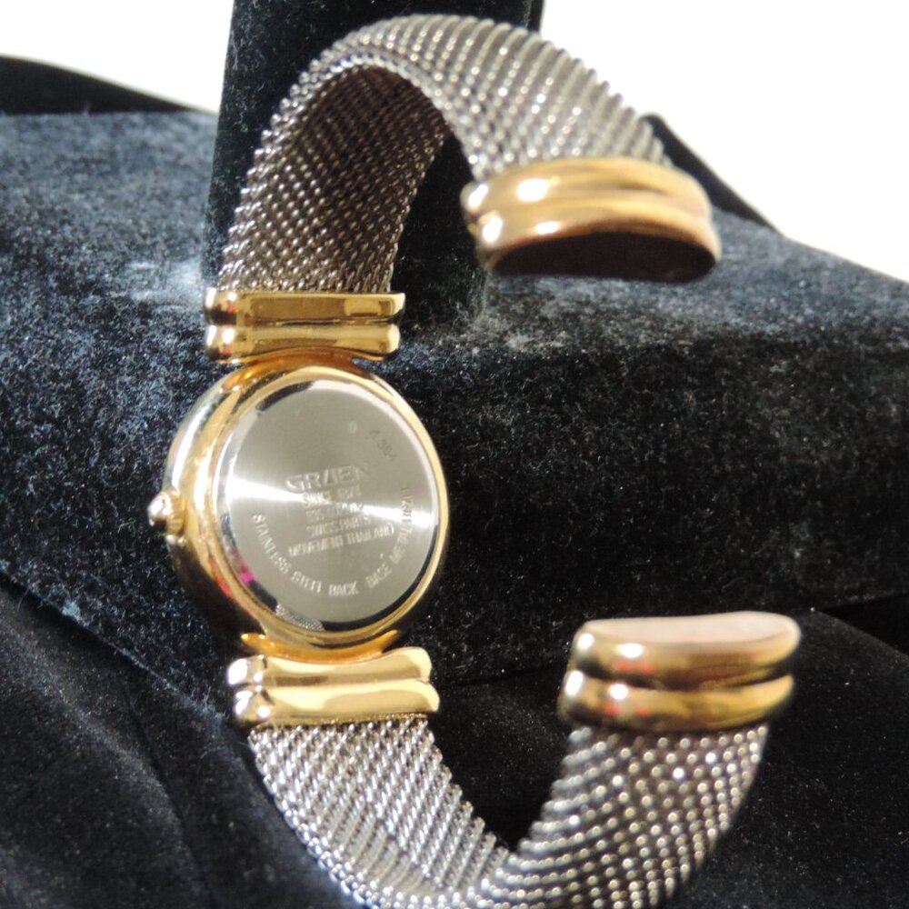GRUEN Quartz Vintage mesh bangle bracelet watch Mixed Metal - Picture 5 of 9
